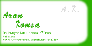 aron komsa business card